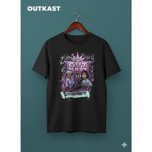 OutKast Black Men’s Graphic Short Sleeve Atliens Rap Tee T-Shirt Shirt 2XL